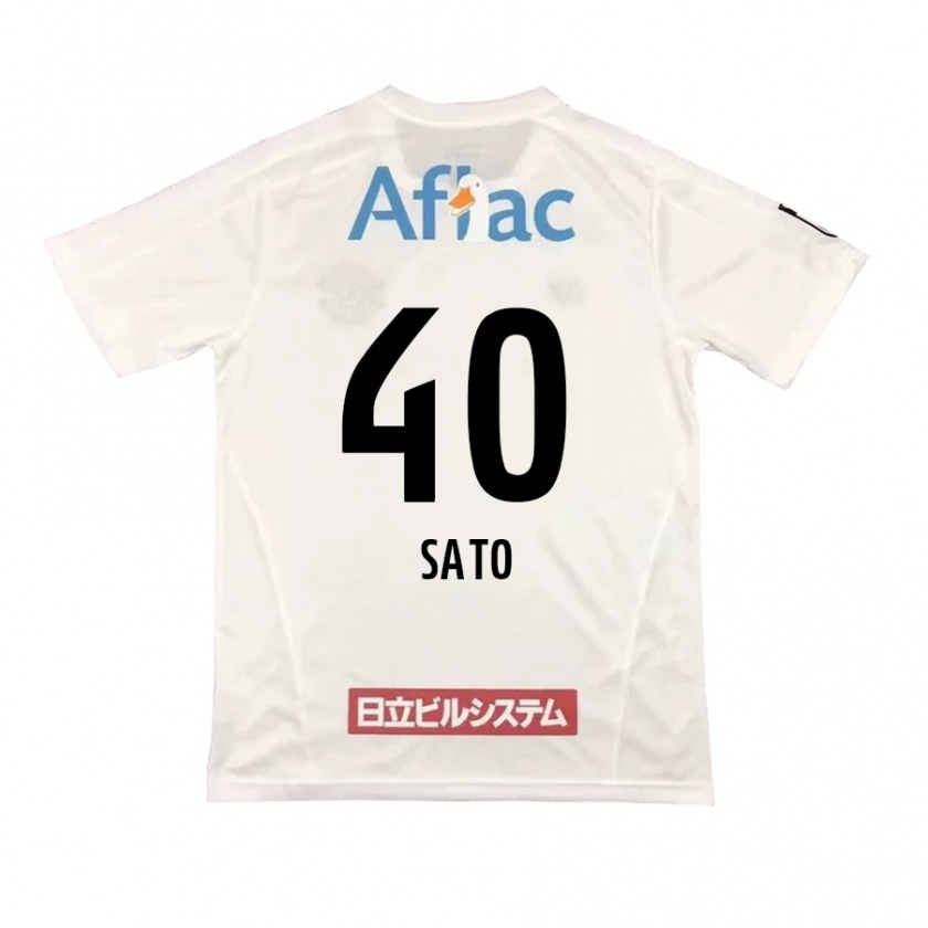 Kandiny Uomo Maglia Raku Sato #40 Bianco Nero Kit Gara Away 2024/25 Maglietta