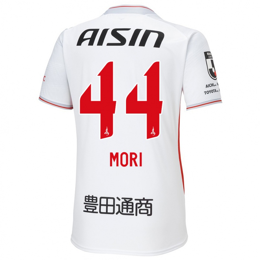 Kandiny Uomo Maglia Soichiro Mori #44 Bianco Giallo Rosso Kit Gara Away 2024/25 Maglietta