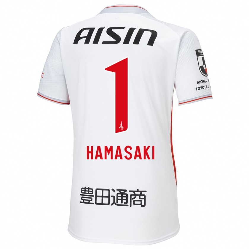 Kandiny Hombre Camiseta Shiki Hamasaki #1 Blanco Amarillo Rojo 2ª Equipación 2024/25 La Camisa