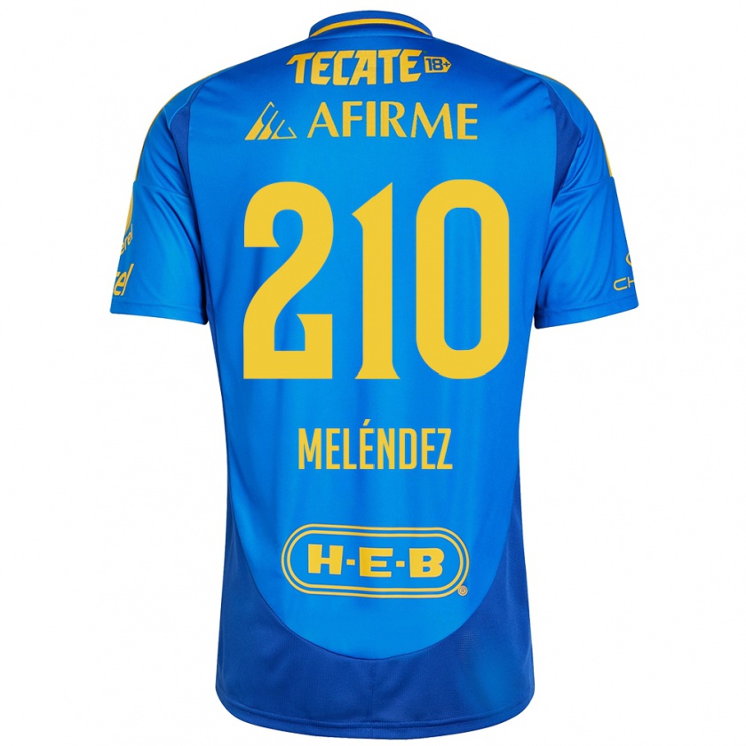 Kandiny Hombre Camiseta Marcelo Meléndez #210 Azul Amarillo 2ª Equipación 2024/25 La Camisa