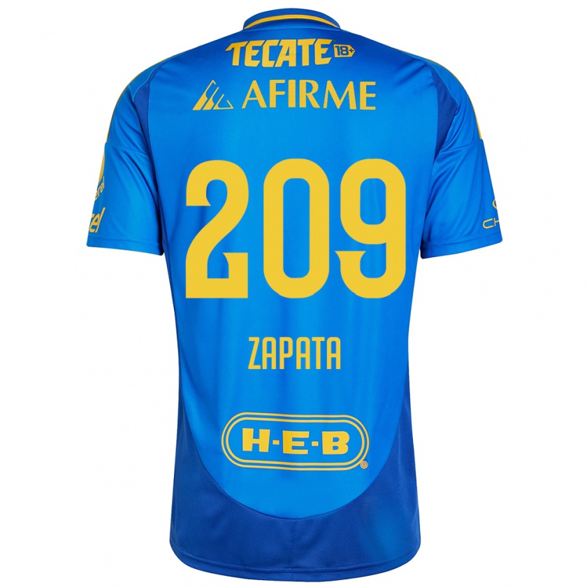 Kandiny Heren Jorge Zapata #209 Blauw Geel Uitshirt Uittenue 2024/25 T-Shirt België