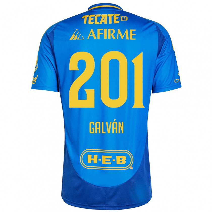 Kandiny Heren Isac Galván #201 Blauw Geel Uitshirt Uittenue 2024/25 T-Shirt België