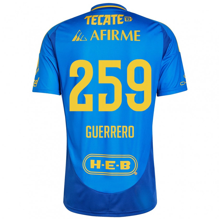 Kandiny Uomo Maglia Erick Guerrero #259 Blu Giallo Kit Gara Away 2024/25 Maglietta