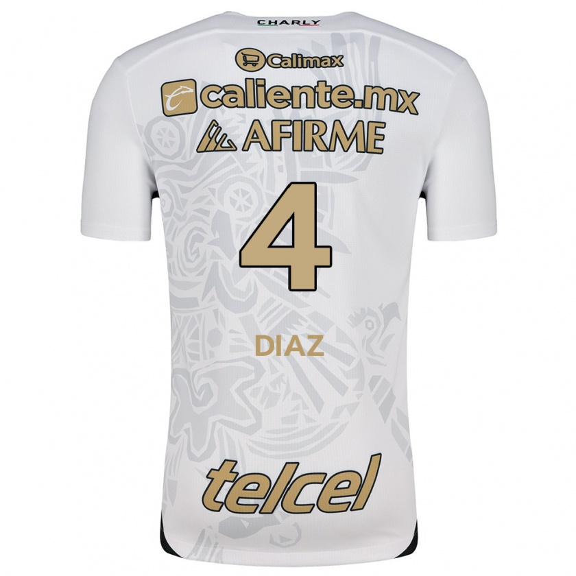 Kandiny Hombre Camiseta Nicolás Díaz #4 Blanco Negro 2ª Equipación 2024/25 La Camisa