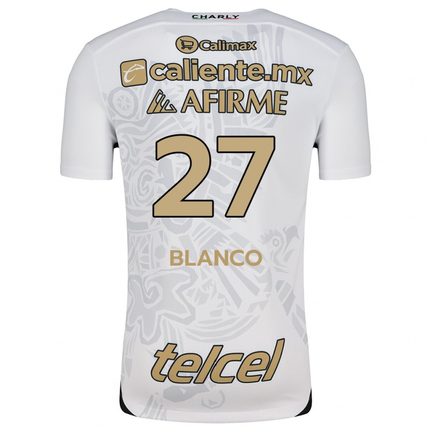 Kandiny Hombre Camiseta Domingo Blanco #27 Blanco Negro 2ª Equipación 2024/25 La Camisa