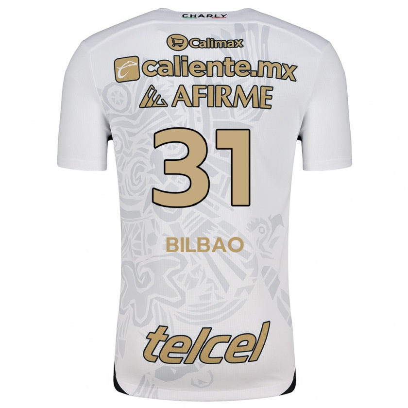 Kandiny Hombre Camiseta Unai Bilbao #31 Blanco Negro 2ª Equipación 2024/25 La Camisa