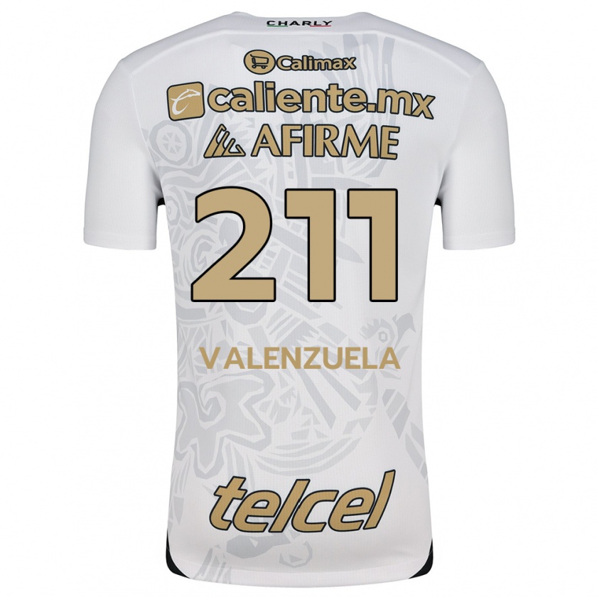 Kandiny Hombre Camiseta Aldieri Valenzuela #211 Blanco Negro 2ª Equipación 2024/25 La Camisa