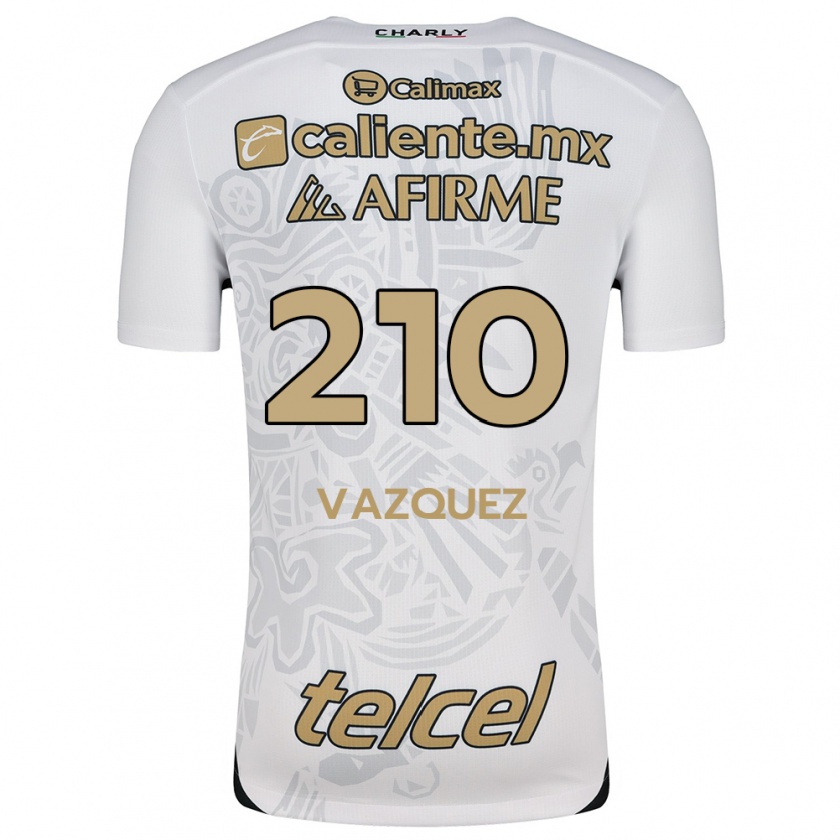 Kandiny Hombre Camiseta Daniel Vázquez #210 Blanco Negro 2ª Equipación 2024/25 La Camisa