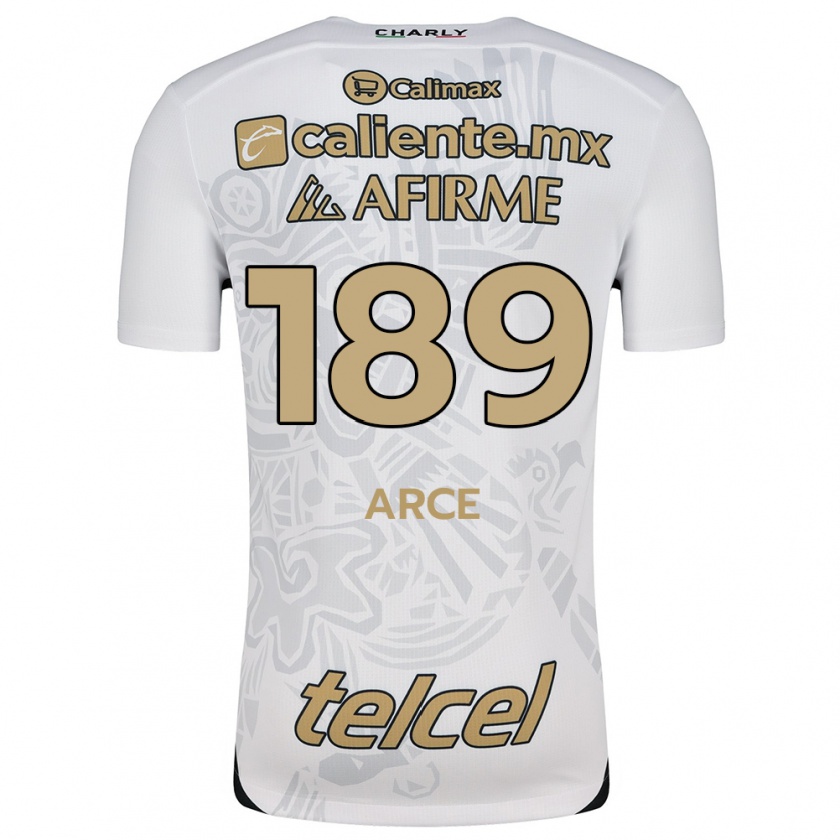 Kandiny Hombre Camiseta Diego Arce #189 Blanco Negro 2ª Equipación 2024/25 La Camisa