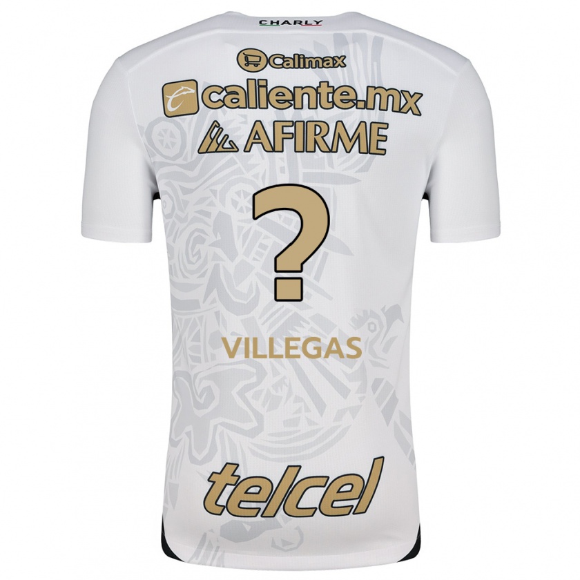 Kandiny Uomo Maglia Óscar Villegas #0 Bianco Nero Kit Gara Away 2024/25 Maglietta