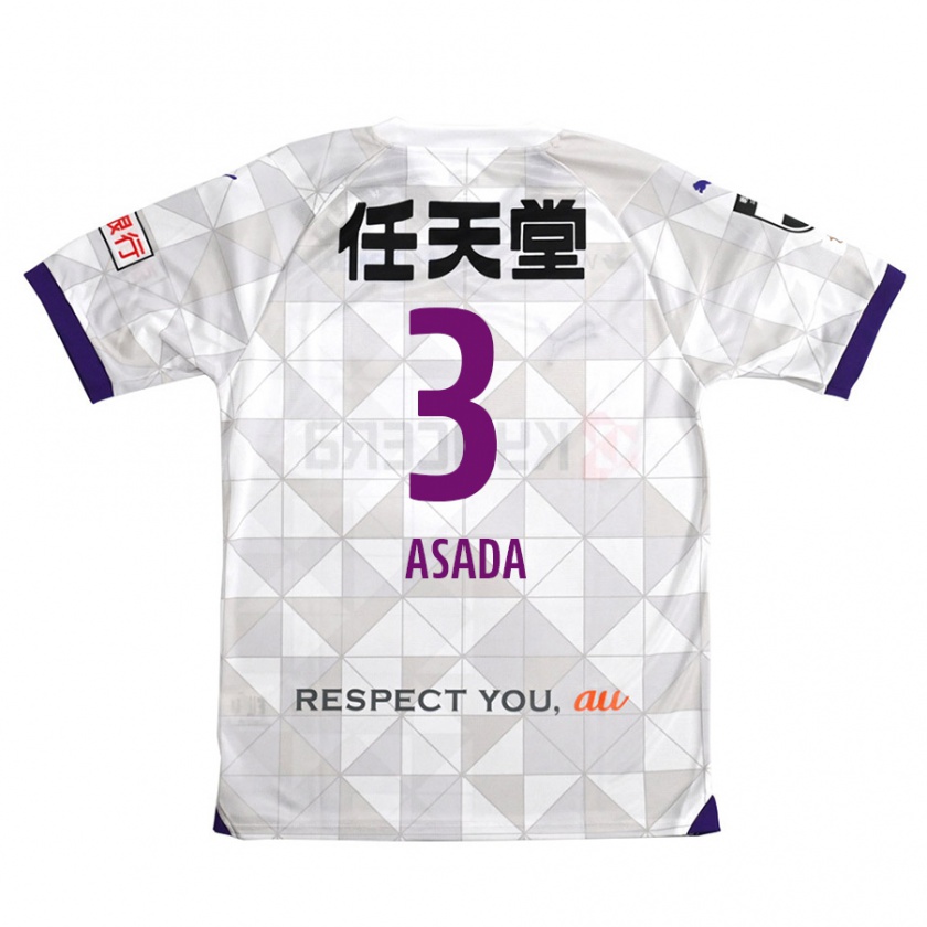 Kandiny Uomo Maglia Shogo Asada #3 Bianco Viola Kit Gara Away 2024/25 Maglietta