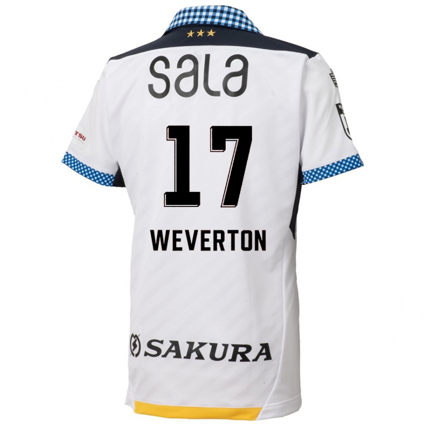 Kandiny Hombre Camiseta Weverton #17 Blanco Negro 2ª Equipación 2024/25 La Camisa