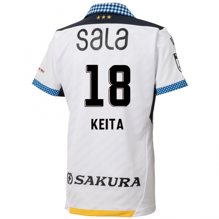 Kandiny Hombre Camiseta Keita Takahata #18 Blanco Negro 2ª Equipación 2024/25 La Camisa