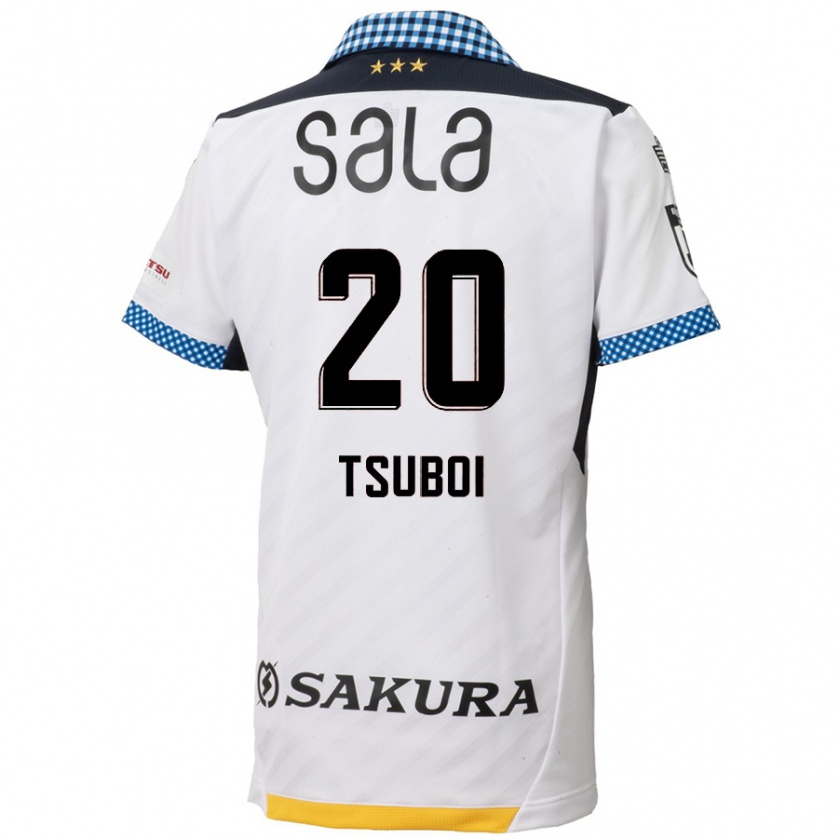 Kandiny Hombre Camiseta Yuya Tsuboi #20 Blanco Negro 2ª Equipación 2024/25 La Camisa