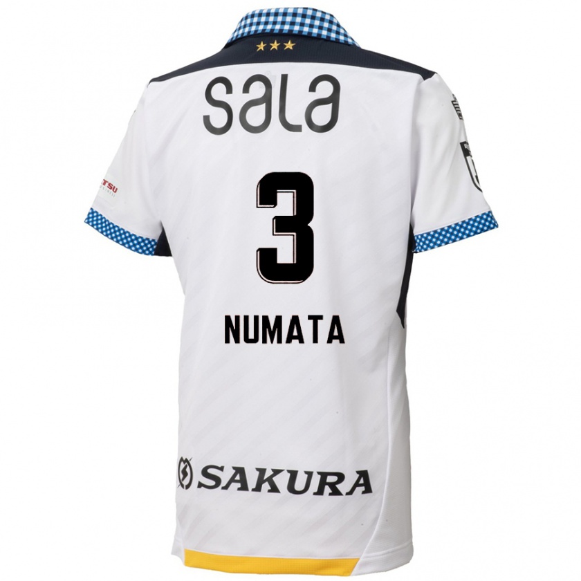 Kandiny Uomo Maglia Taiki Numata #3 Bianco Nero Kit Gara Away 2024/25 Maglietta