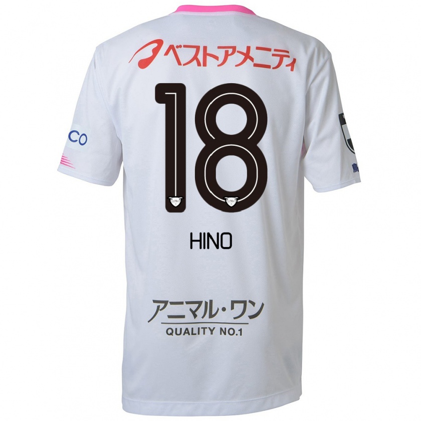 Kandiny Uomo Maglia Shota Hino #18 Bianco Blu Rosa Kit Gara Away 2024/25 Maglietta