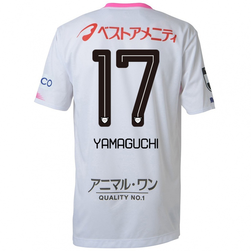 Kandiny Heren Hikaru Yamaguchi #17 Wit Blauw Roze Uitshirt Uittenue 2024/25 T-Shirt