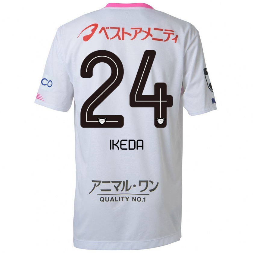 Kandiny Hombre Camiseta Tokia Ikeda #24 Blanco Azul Rosa 2ª Equipación 2024/25 La Camisa México