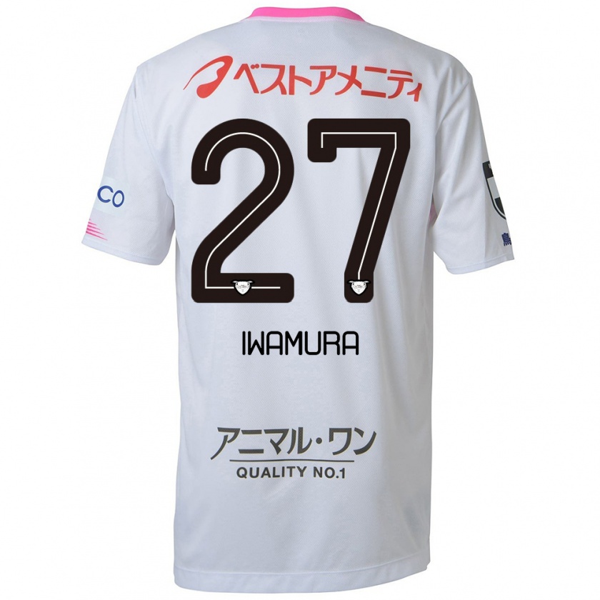 Kandiny Heren Junnosuke Iwamura #27 Wit Blauw Roze Uitshirt Uittenue 2024/25 T-Shirt