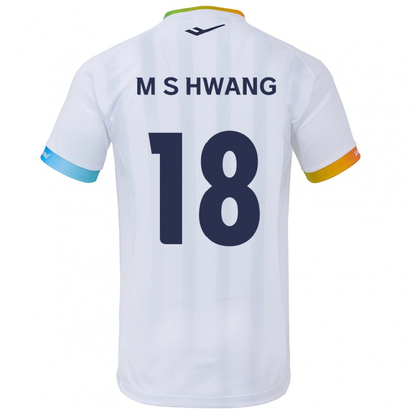 Kandiny Uomo Maglia Seong-Min Hwang #18 Bianco Blu Kit Gara Away 2024/25 Maglietta