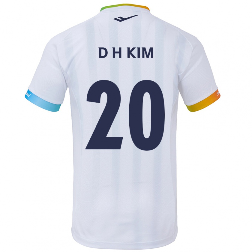 Kandiny Heren Hyeon-Deok Kim #20 Wit Blauw Uitshirt Uittenue 2024/25 T-Shirt België