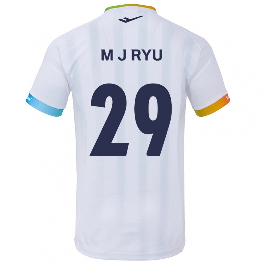 Kandiny Heren Jae-Moon Ryu #29 Wit Blauw Uitshirt Uittenue 2024/25 T-Shirt