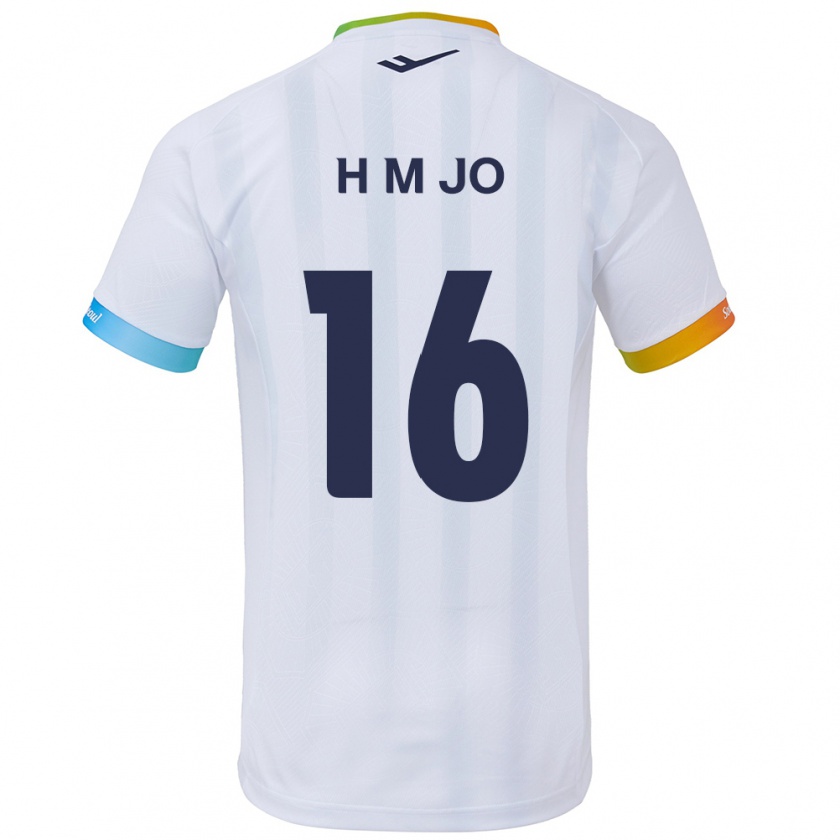 Kandiny Uomo Maglia Min-Hyeop Jo #16 Bianco Blu Kit Gara Away 2024/25 Maglietta