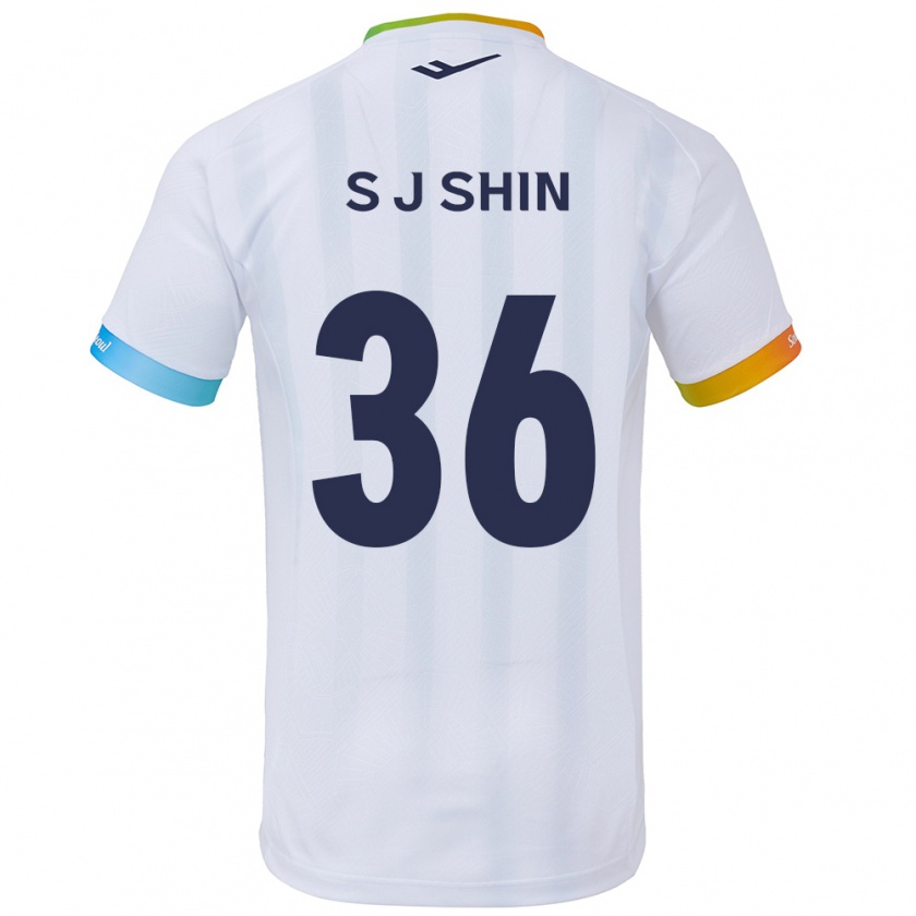 Kandiny Heren Ji-Seop Shin #36 Wit Blauw Uitshirt Uittenue 2024/25 T-Shirt