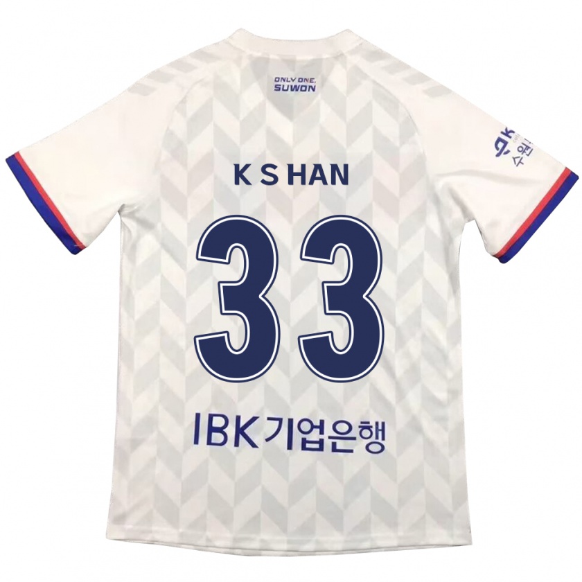 Kandiny Heren Sang-Kyu Han #33 Wit Blauw Uitshirt Uittenue 2024/25 T-Shirt