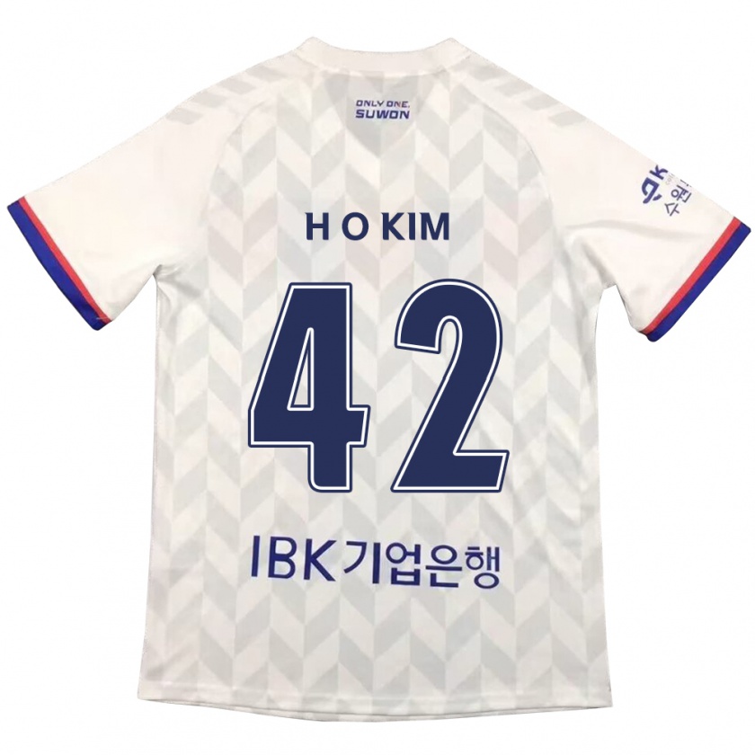 Kandiny Uomo Maglia One-Hyung Kim #42 Bianco Blu Kit Gara Away 2024/25 Maglietta