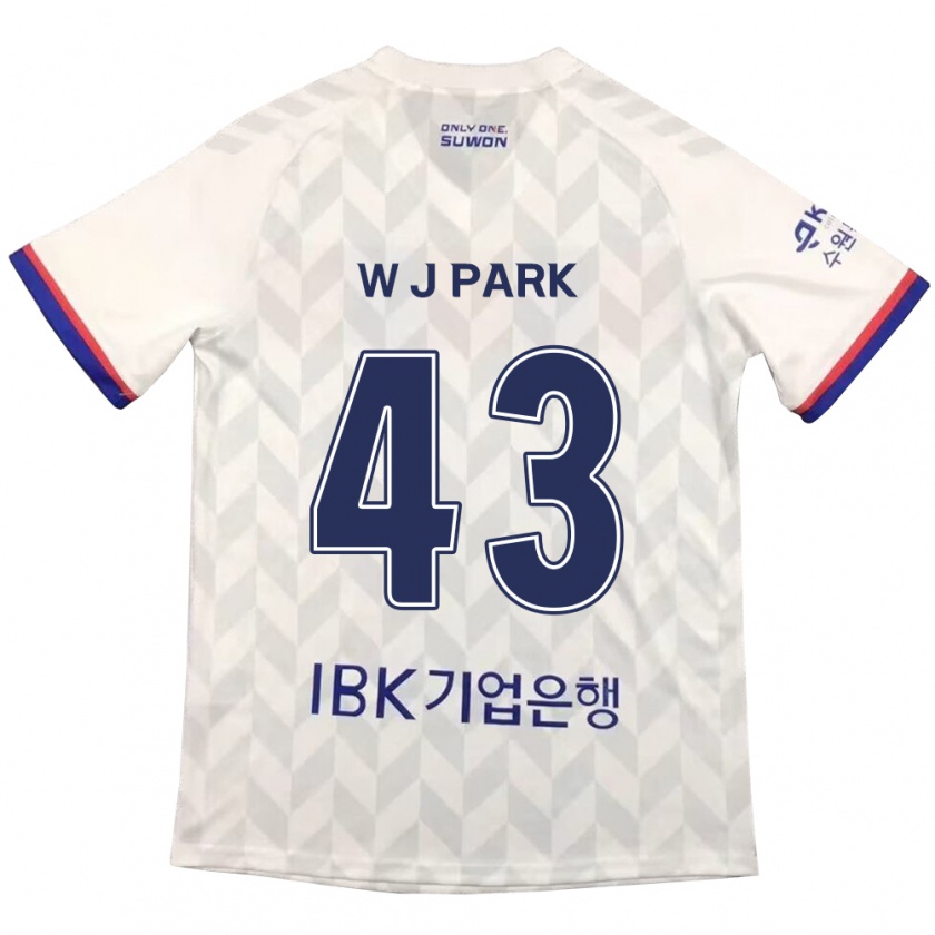 Kandiny Uomo Maglia Jin-Woo Park #43 Bianco Blu Kit Gara Away 2024/25 Maglietta