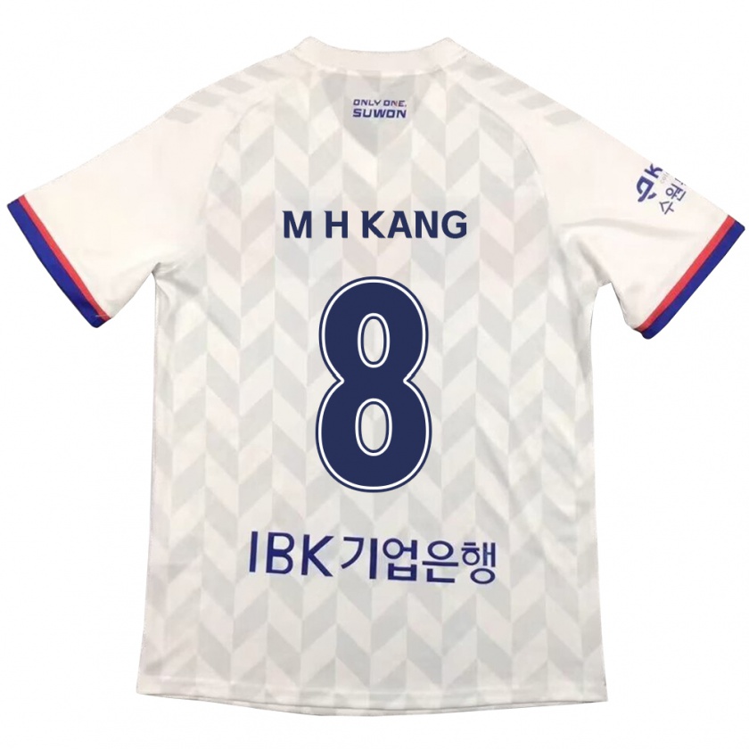 Kandiny Hombre Camiseta Ho-Min Kang #8 Blanco Azul 2ª Equipación 2024/25 La Camisa