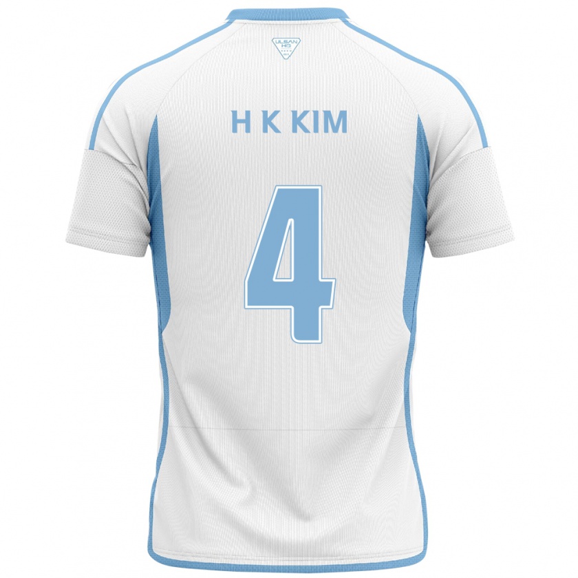 Kandiny Uomo Maglia Kee-Hee Kim #4 Bianco Blu Kit Gara Away 2024/25 Maglietta