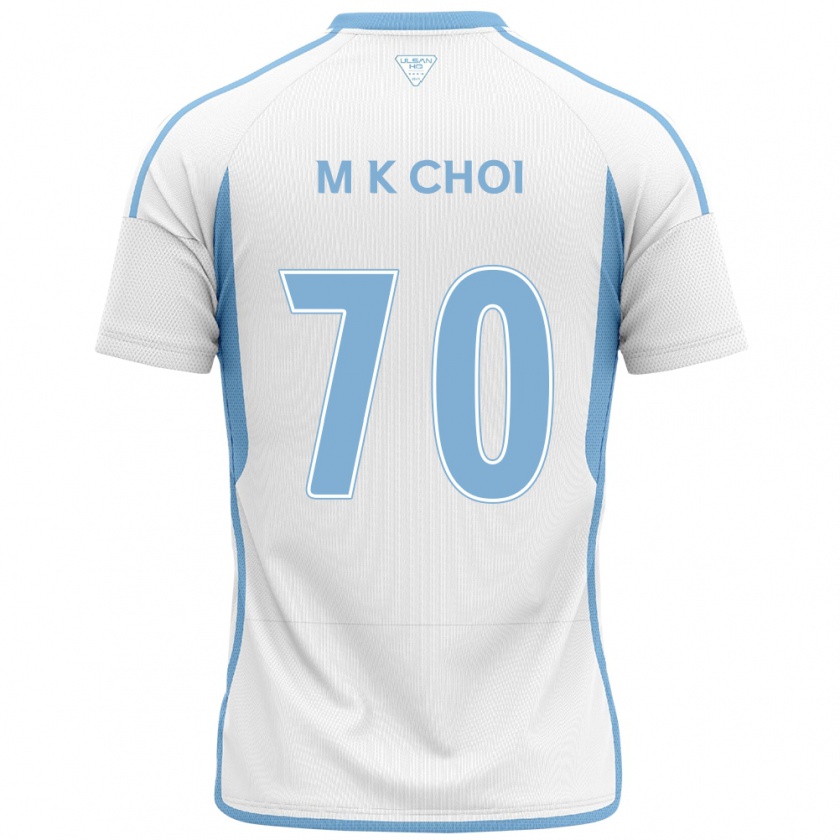 Kandiny Heren Kang-Min Choi #70 Wit Blauw Uitshirt Uittenue 2024/25 T-Shirt België