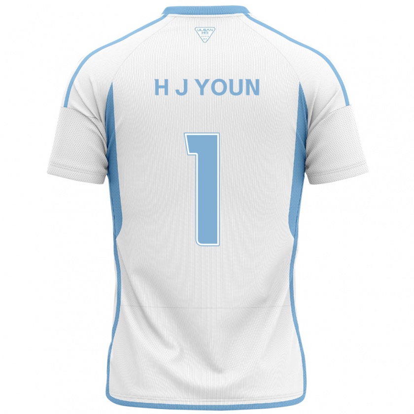 KandinyメンズJe-Hun Youn#1白青アウェイシャツ2024/25ジャージーユニフォーム