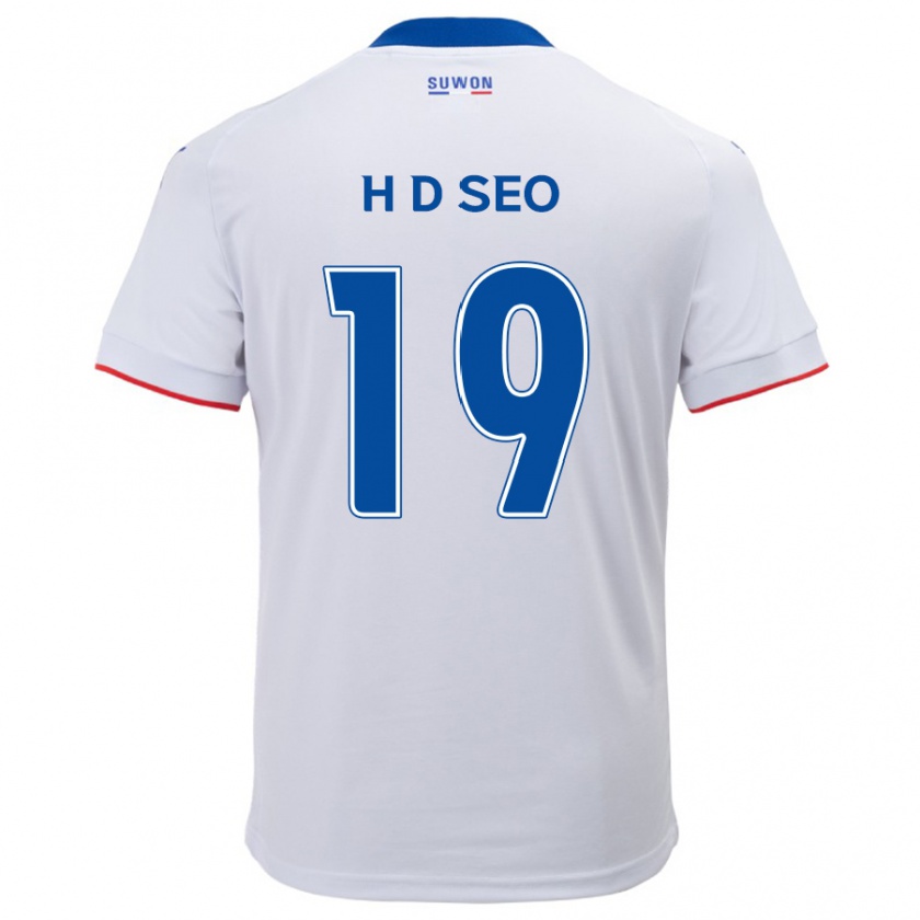 Kandiny Heren Dong-Han Seo #19 Wit Blauw Uitshirt Uittenue 2024/25 T-Shirt