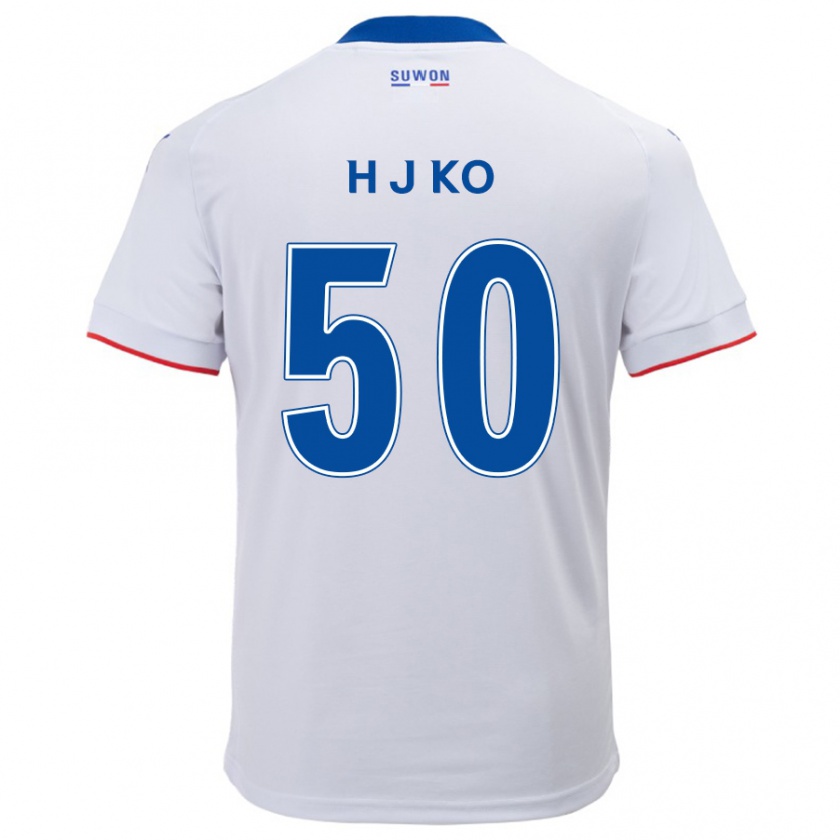 Kandiny Heren Jong-Hyun Ko #50 Wit Blauw Uitshirt Uittenue 2024/25 T-Shirt België