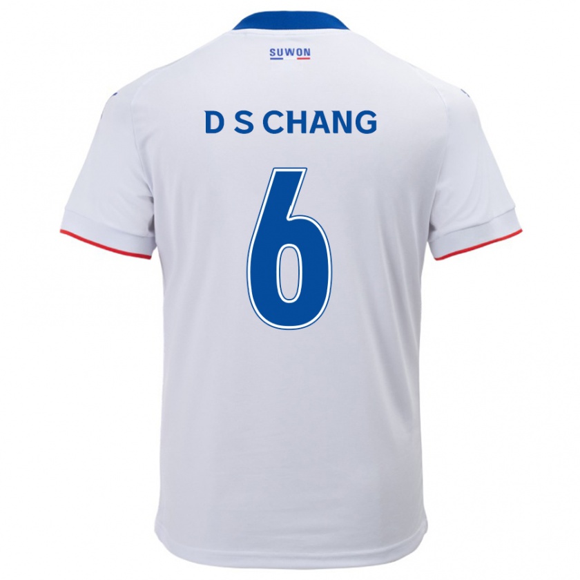 Kandiny Heren Se-Dong Chang #6 Wit Blauw Uitshirt Uittenue 2024/25 T-Shirt België