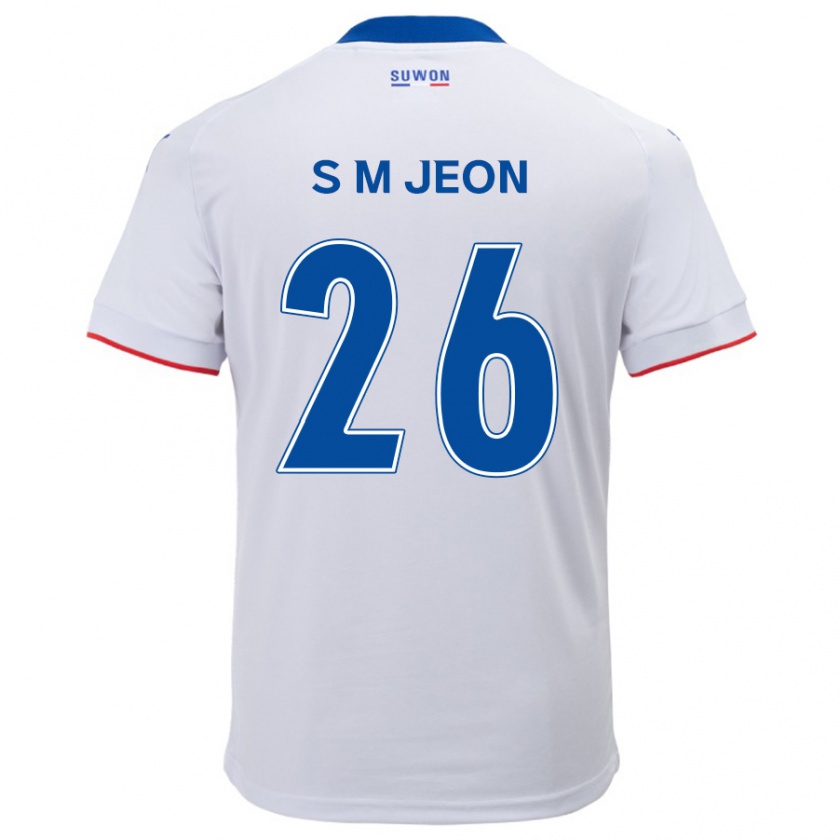 KandinyメンズMin-Seung Jeon#26白青アウェイシャツ2024/25ジャージーユニフォーム