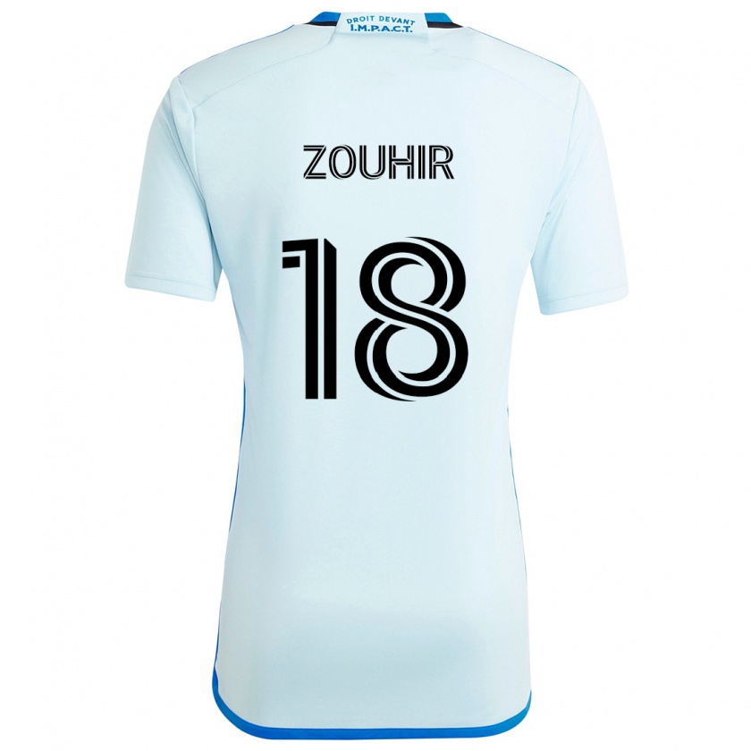 Kandiny Hombre Camiseta Rida Zouhir #18 Azul Hielo 2ª Equipación 2024/25 La Camisa