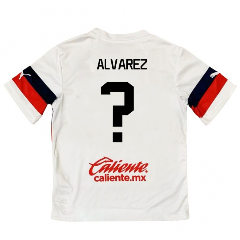 Kandiny Uomo Maglia Sergio Álvarez #0 Bianco Rosso Kit Gara Away 2024/25 Maglietta