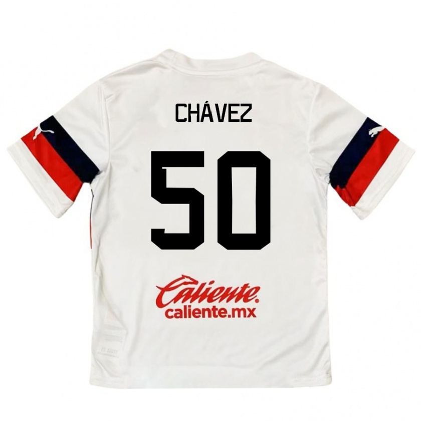 Kandiny Uomo Maglia Mateo Chávez #50 Bianco Rosso Kit Gara Away 2024/25 Maglietta