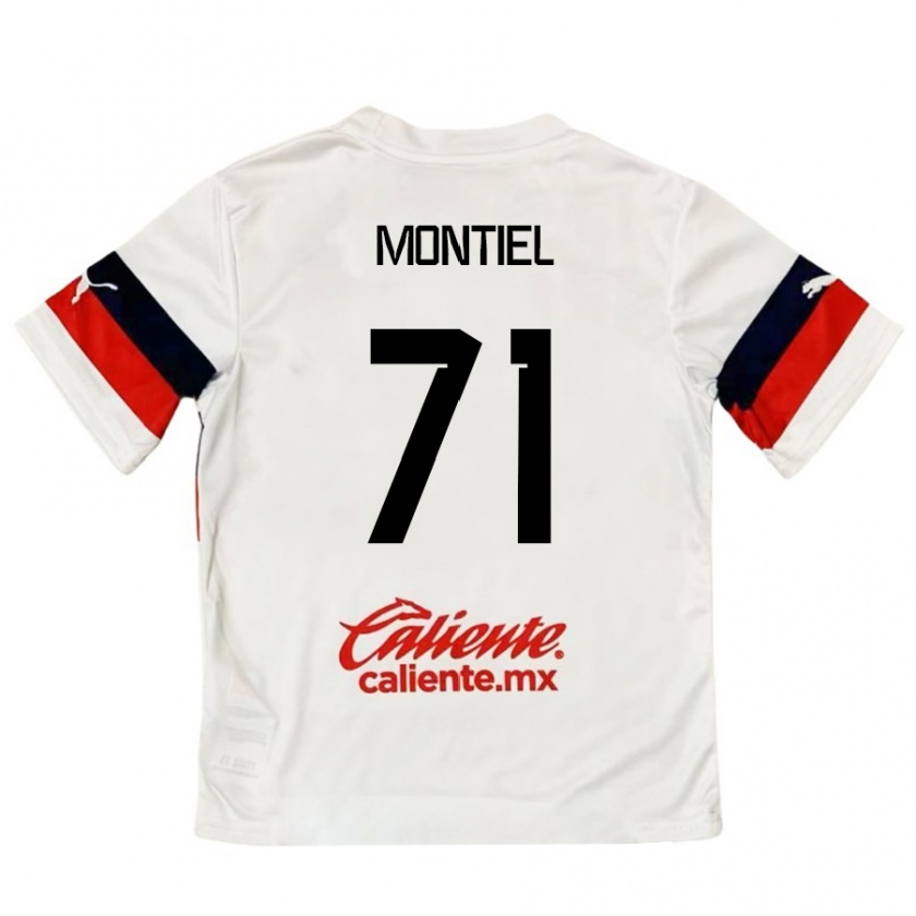 Kandiny Uomo Maglia Erick Montiel #71 Bianco Rosso Kit Gara Away 2024/25 Maglietta