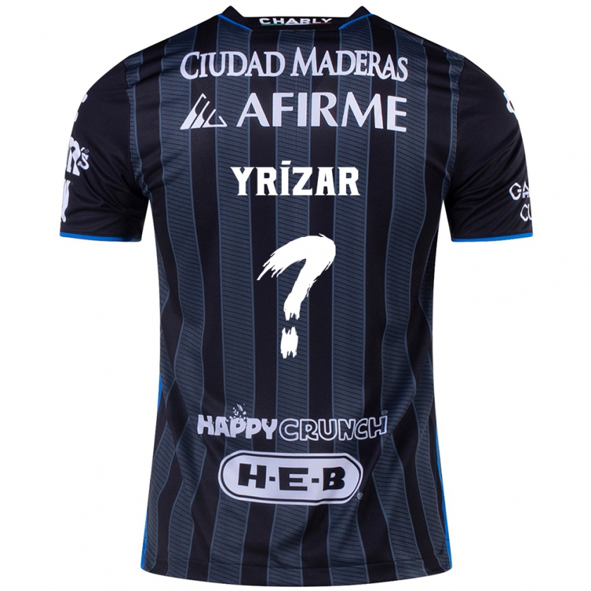 Kandiny Hombre Camiseta Paolo Yrízar #0 Blanco Negro 2ª Equipación 2024/25 La Camisa