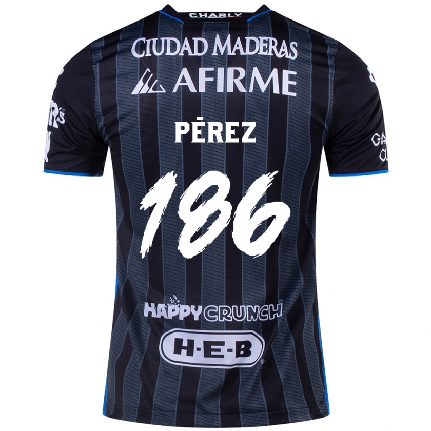 Kandiny Uomo Maglia José Pérez #186 Bianco Nero Kit Gara Away 2024/25 Maglietta