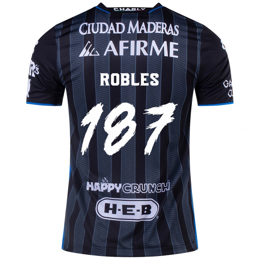 Kandiny Hombre Camiseta Juan Robles #187 Blanco Negro 2ª Equipación 2024/25 La Camisa