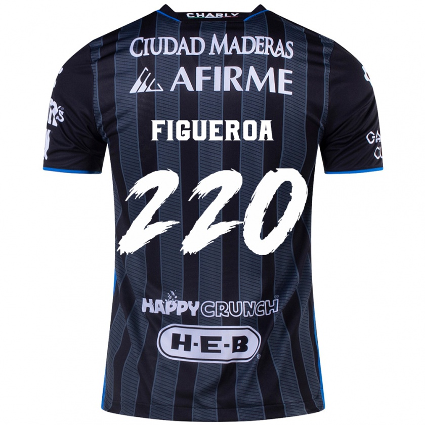 Kandiny Hombre Camiseta Christopher Figueroa #220 Blanco Negro 2ª Equipación 2024/25 La Camisa