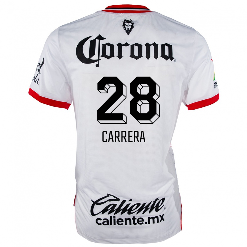 Kandiny Hombre Camiseta Nico Carrera #28 Blanco Rojo 2ª Equipación 2024/25 La Camisa