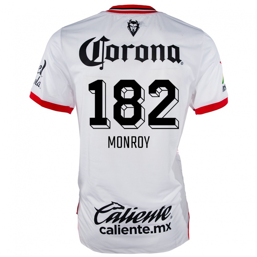 Kandiny Hombre Camiseta Brayan Monroy #182 Blanco Rojo 2ª Equipación 2024/25 La Camisa