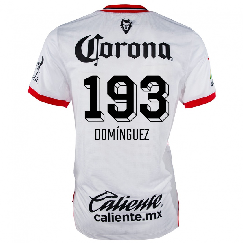 Kandiny Uomo Maglia Iker Domínguez #193 Bianco Rosso Kit Gara Away 2024/25 Maglietta